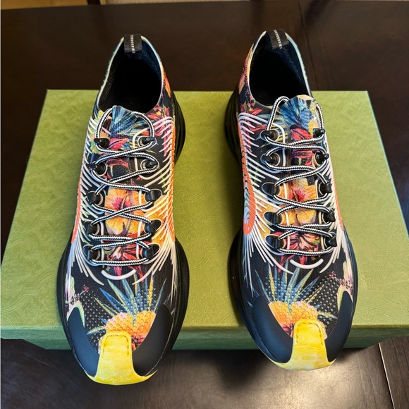 New Authentic Gucci GG Logo Floral Run Sneaker Shoes Size UK 11 / US 11.5 - Picture 9 of 16